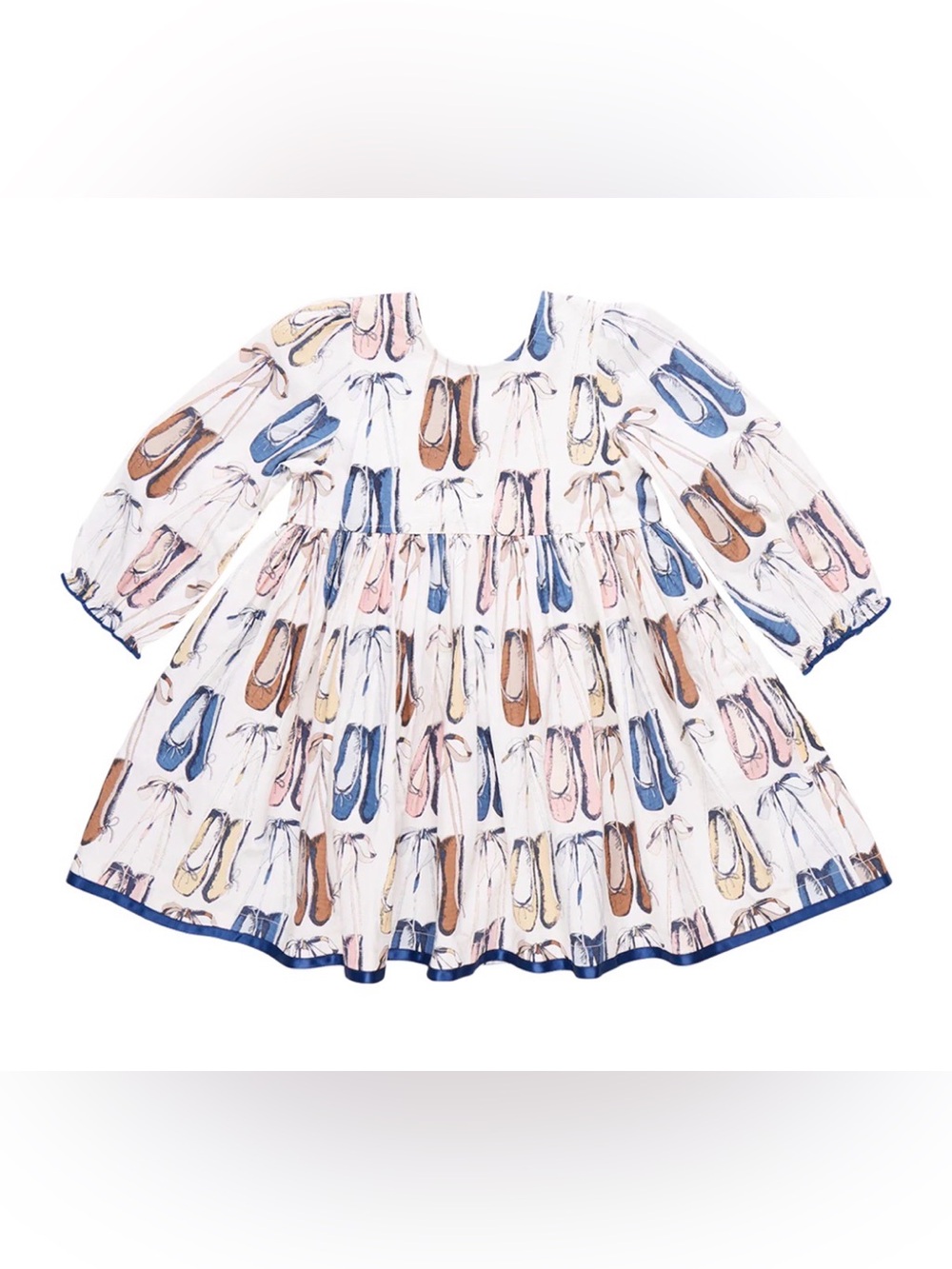 PINK CHICKEN NEW YORK Girls Cream Amma Ballet Slippers Dress 5Y - Picture 2 of 11
